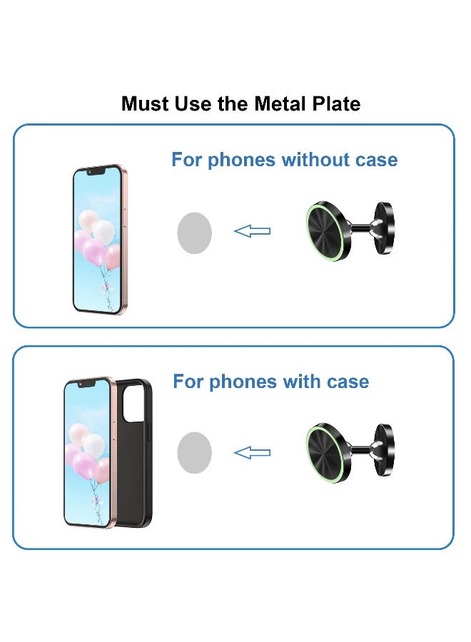 Universal Magnetic Phone Holder for Car, 360° Adjustable Dashboard Mount for All Phones, Compatible with Samsung and iPhone 14, Luminous Design, 2 Pcs - Image 5